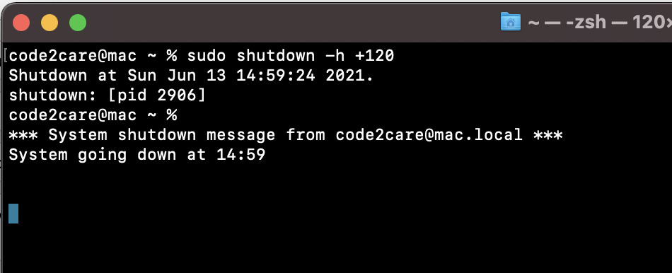 Shutdown Mac using Terminal